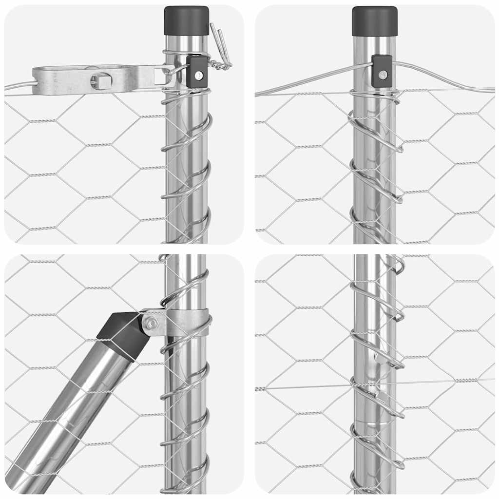 Στύλος Περιφράξεων Ασημί 25 x 1 μ (36 mm πλέγμα) Ατσάλι - Pakobazaar
