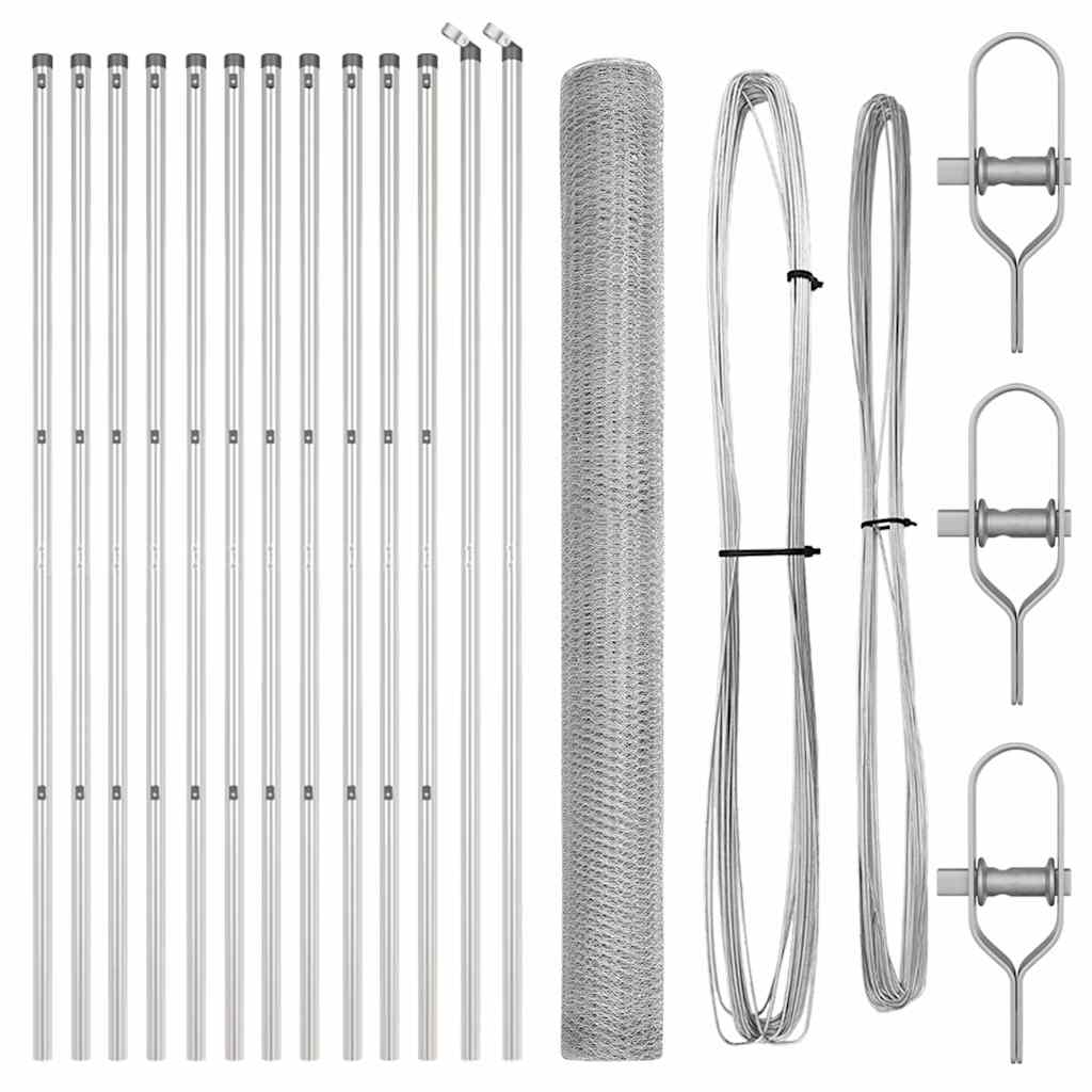 Στύλος Περιφράξεων Ασημί 25 x 1,6 μ (25 mm δίχτυ) Ατσάλι