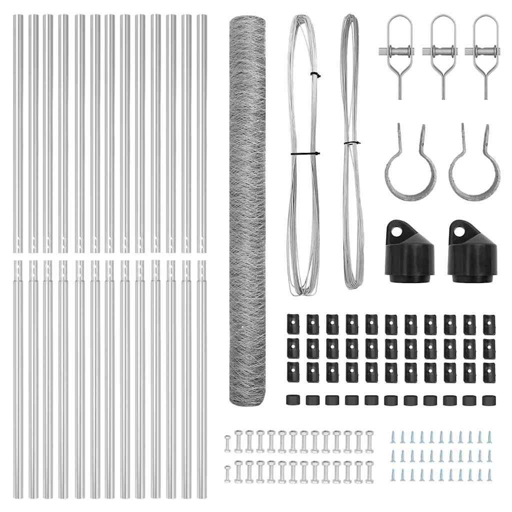 Στύλος Περιφράξεων Ασημί 25 x 1,6 μ (36 χλστ πλέγμα) Ατσάλι