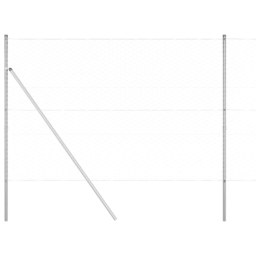Στύλος Περιφράξεων Ασημί 25 x 1,6 μ (διχτύωτο 50 χλστ) Ατσάλι