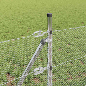 Έξιγωνο φράχτη σταθερού εδάφους 50 x 0,8 m Ασημί Δίχτυ