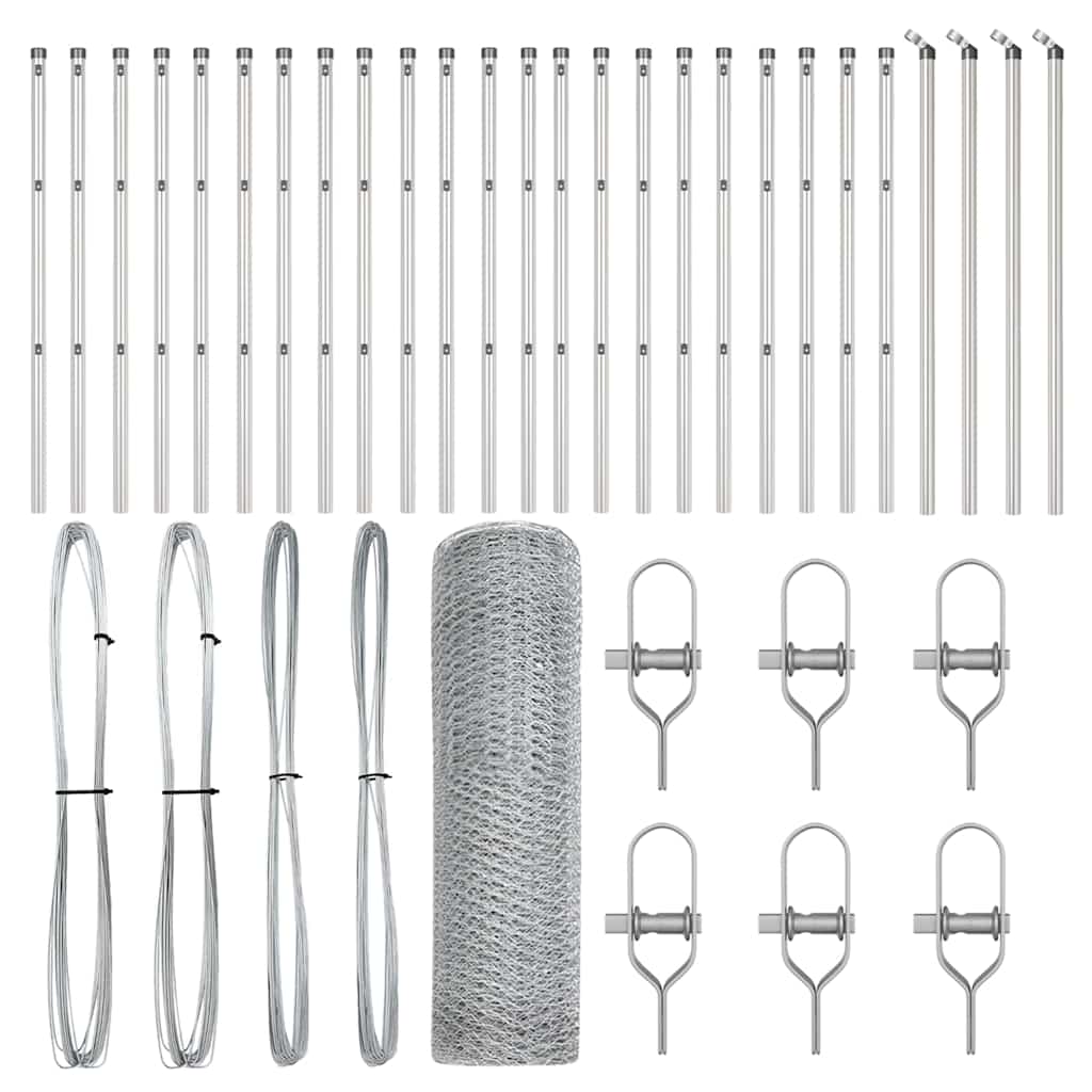 Στύλος Περιφράξεων Ασημί 50 x 0,8 μ (13 mm πλέγμα) Ατσάλι