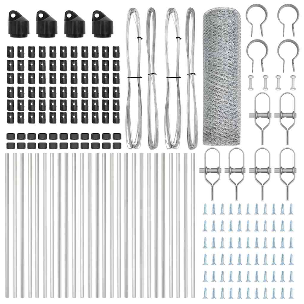 Στύλος Περιφράξεων Ασημί 50 x 0,8 μ (25 mm πλέγμα) Ατσάλι - Pakobazaar