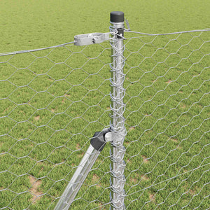 Έξιγωνο φράχτη σταθερού εδάφους 50 x 1,2 m Ασημί Δίχτυ