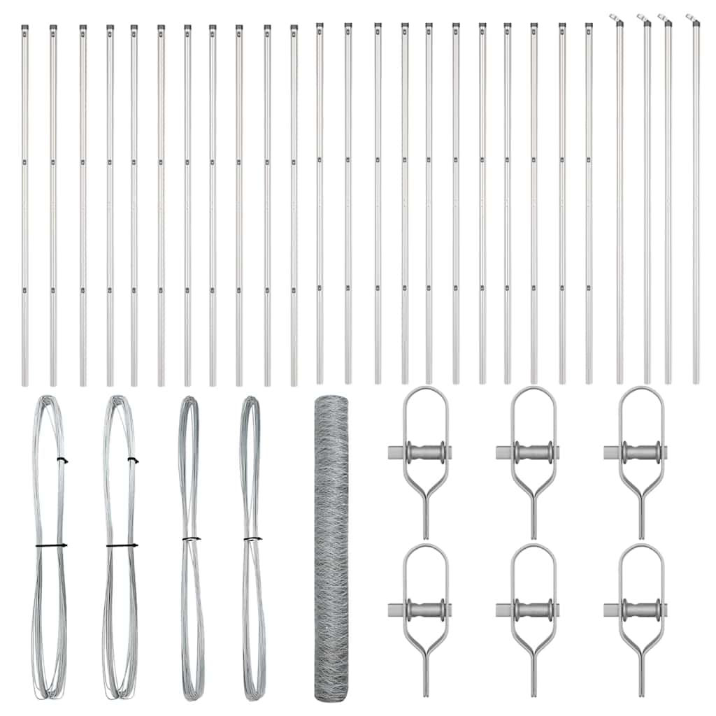 Στύλος Περιφράξεων Ασημί 50 x 1,4 μ (50 mm πλέγμα) Ατσάλι