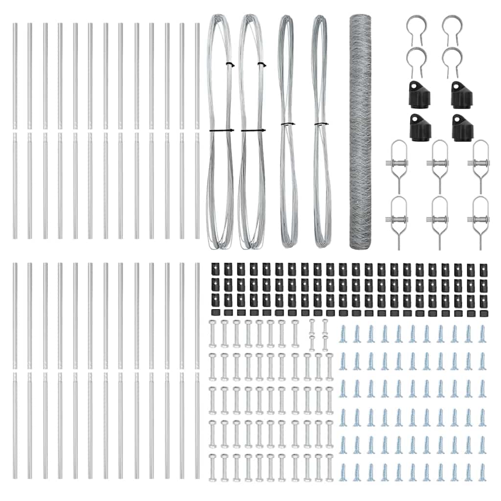 Στύλος Περιφράξεων Ασημί 50 x 1,5 m (36 mm νήμα) Ατσάλι