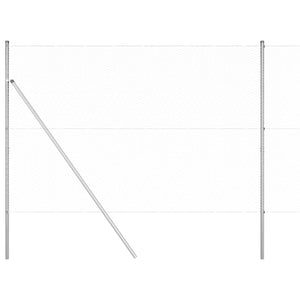 Έξιγωνο φράχτη σταθερού εδάφους 50 x 1,6 m Ασημί Δίχτυ