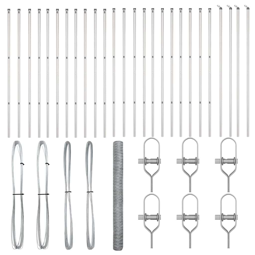 Στύλος Περιφράξεων Ασημί 50 x 1,6 μ (50 mm πλέγμα) Ατσάλι