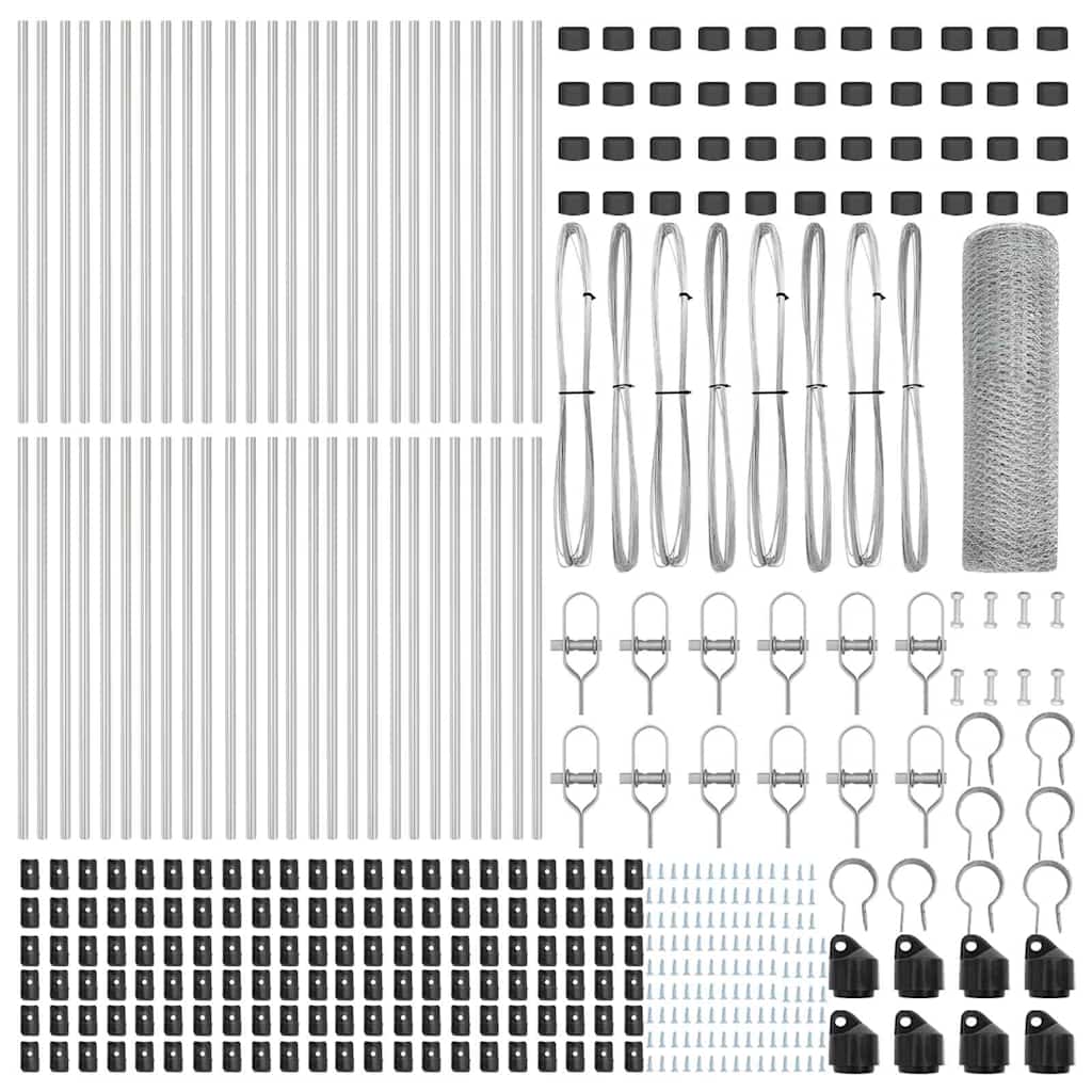 Στύλος Περιφράξεων Ασημί 100 x 0,4 μ (25 mm πλέγμα) Ατσάλι