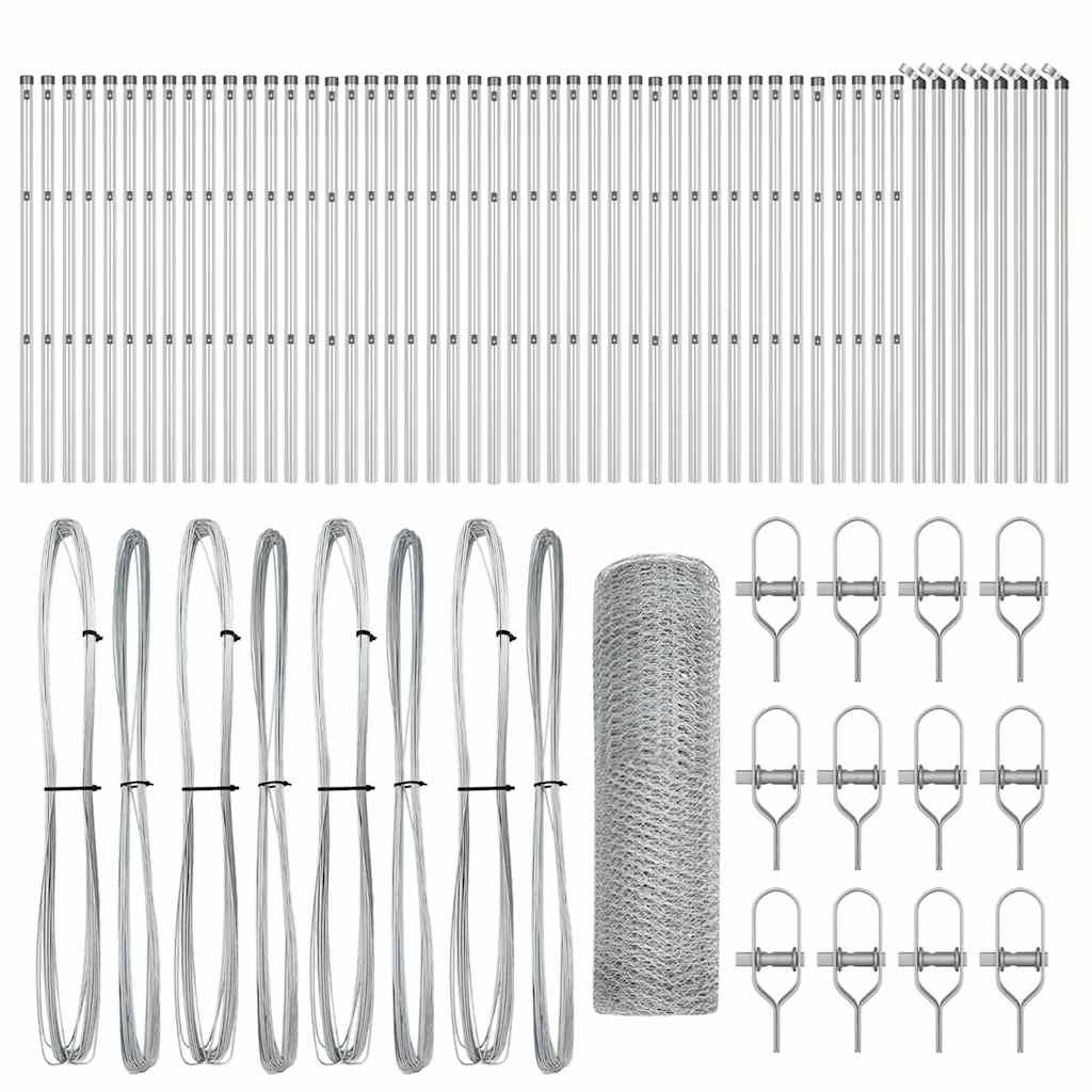 Στύλος Περιφράξεων Ασημί 100 x 0,5 m (13 mm πλέγμα) Ατσάλι