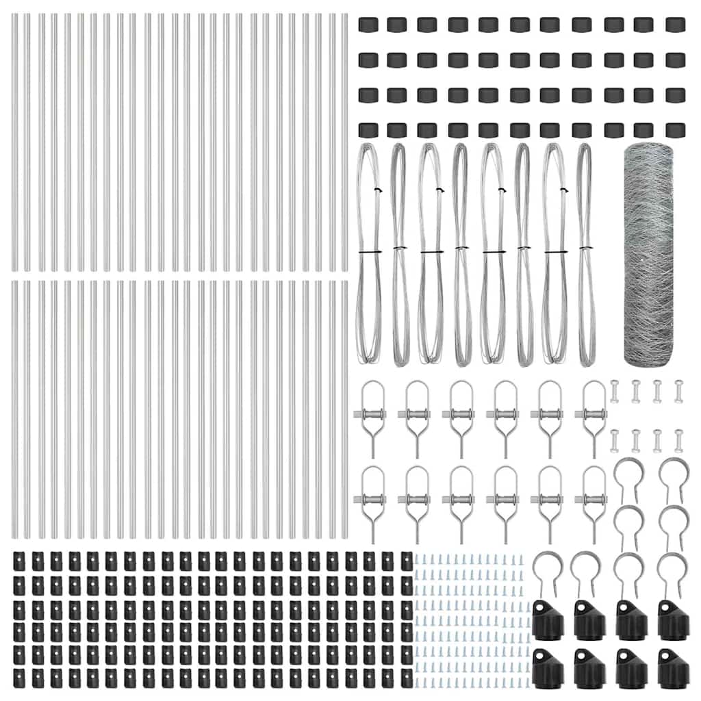 Στύλος Περιφράξεων Ασημί 100 x 0,5 μ (πλέγμα 36 χιλ.) Ατσάλι