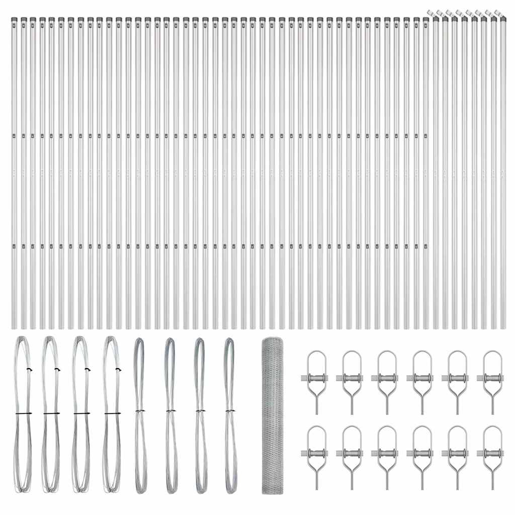 Στύλος Περιφράξεων Ασημί 100 x 1 μ (25 χλστ πλέγμα) Ατσάλι