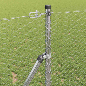 Έξιγωνο φράχτη σταθερού εδάφους 100 x 1,2 μ Ασημί Δίχτυ