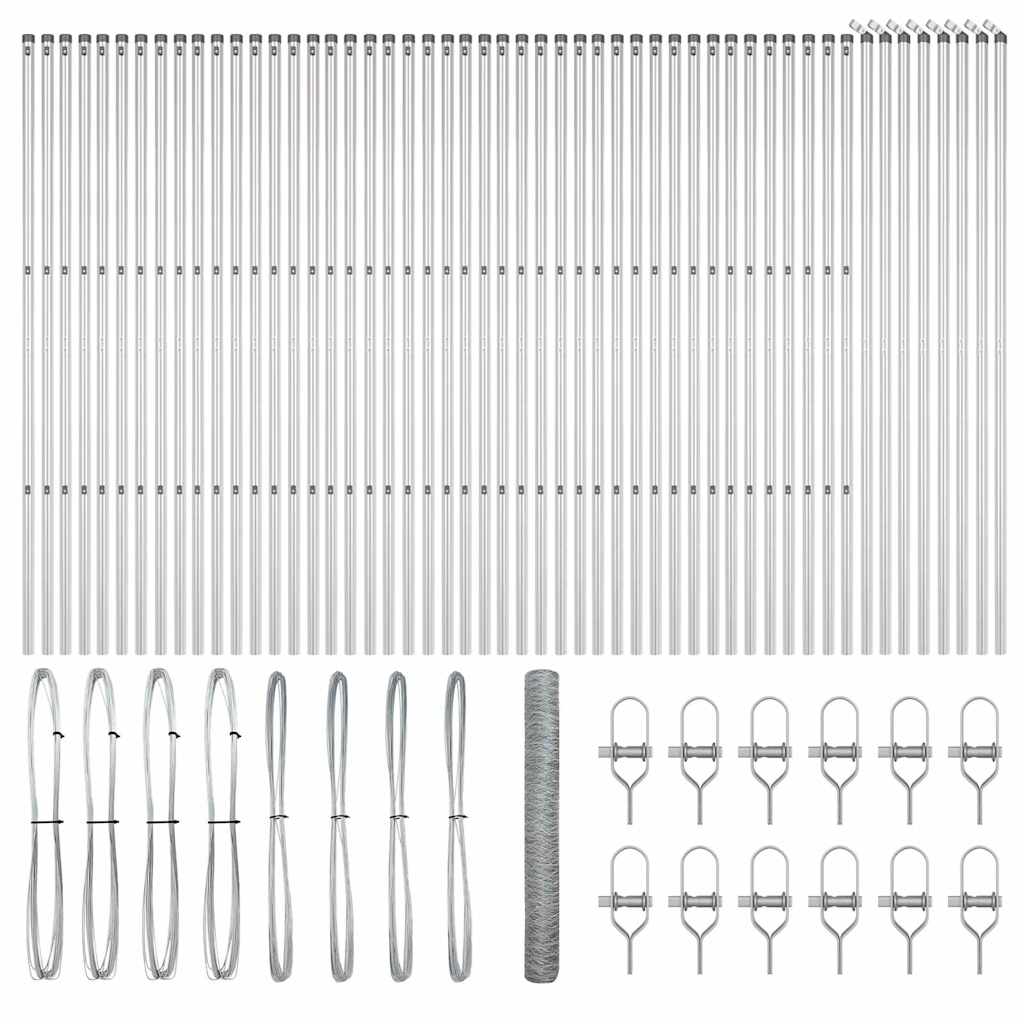 Στύλος Περιφράξεων Ασημί 100 x 1,2 μ (36 mm δίχτυ) Ατσάλι