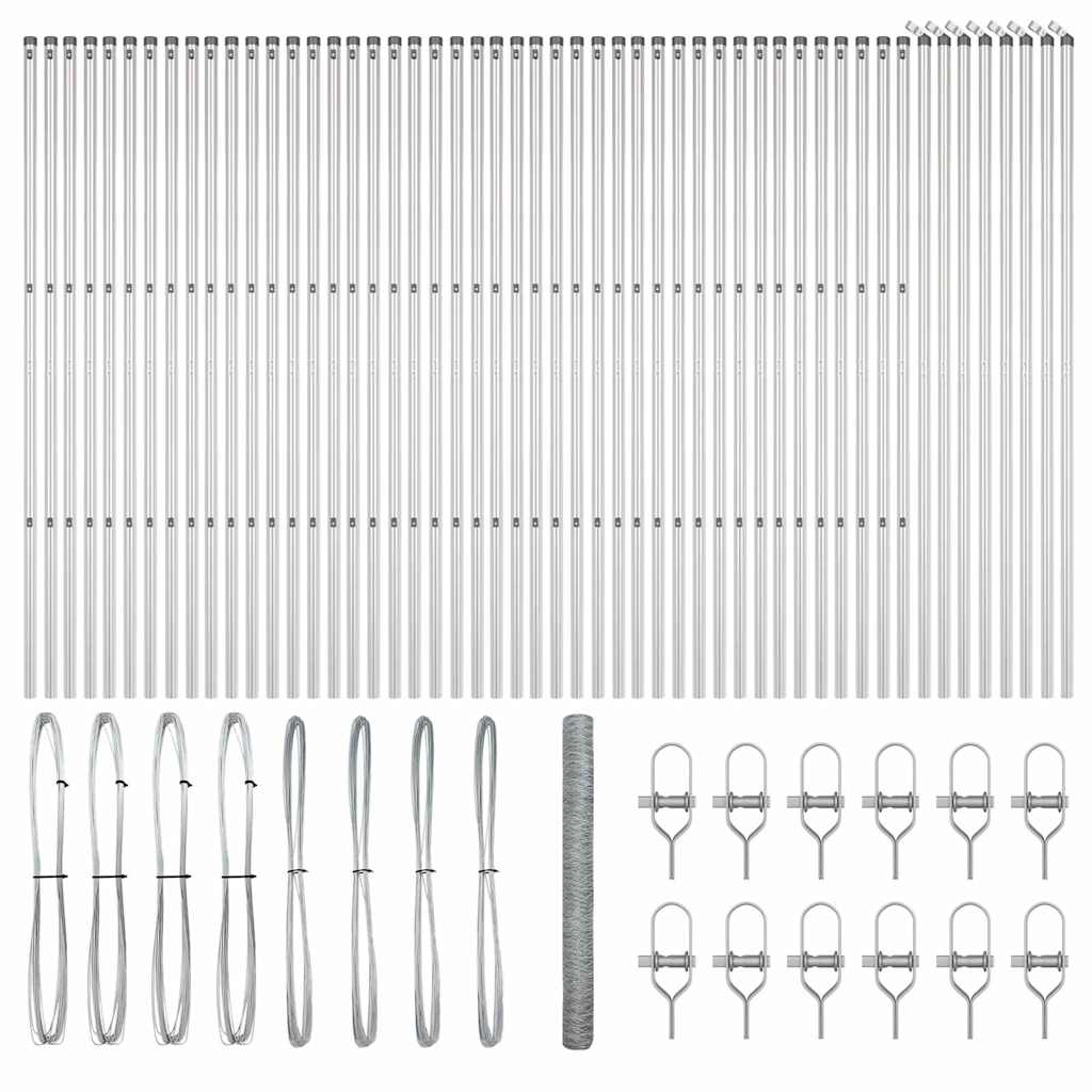 Στύλος Περιφράξεων Ασημί 100 x 1,5 μ (50 χλστ πλέγμα) Ατσάλι