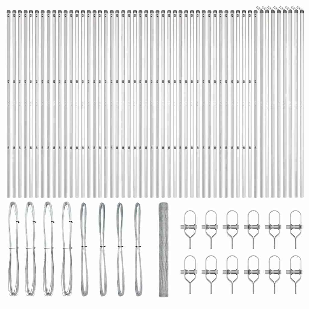 Στύλος Περιφράξεων Ασημί 100 x 1,6 m (25 mm πλέγμα) Ατσάλι