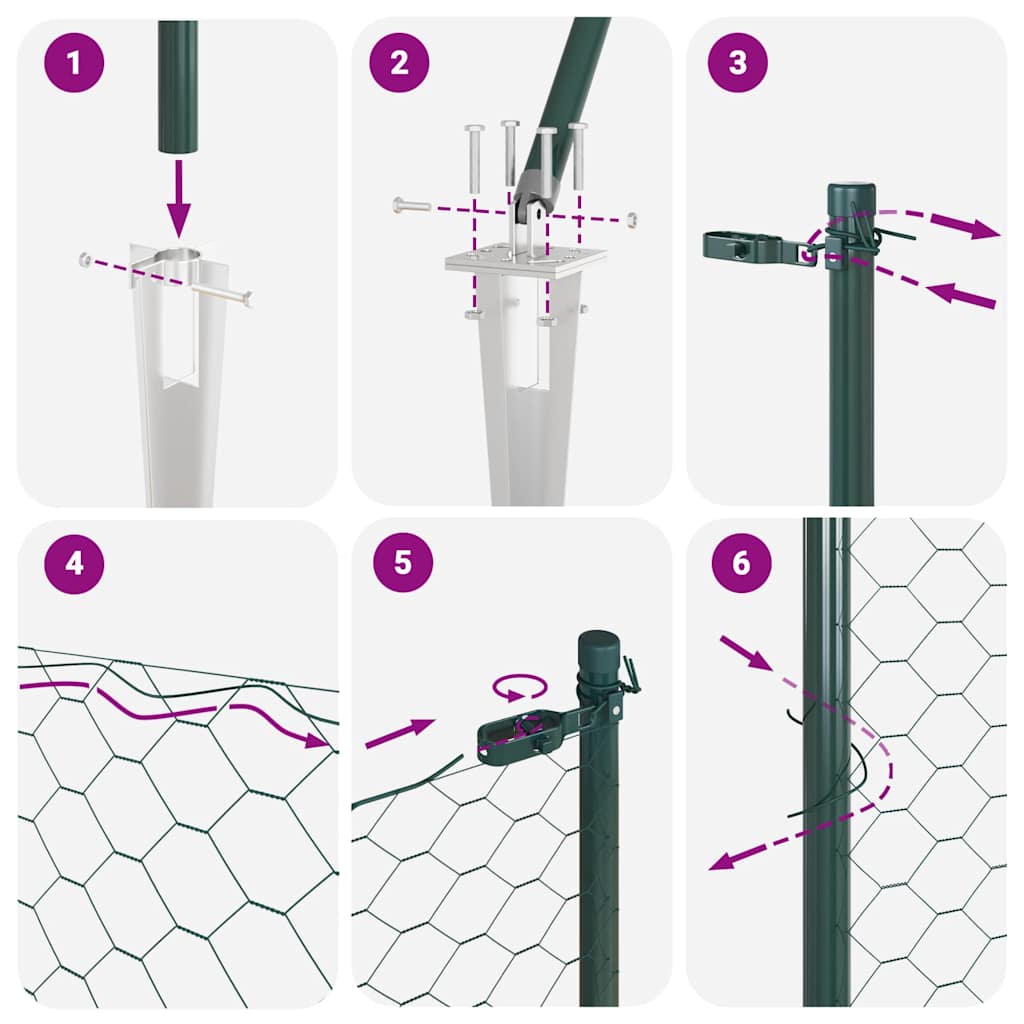 Στύλος Περιφράξεων Πράσινο 10 x 0,4 m (25 mm πλέγμα)