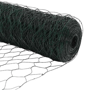 Εξαγωνική Φράχτη με Στύλο 10 x 0,4 m PVC-Επικαλυμμένο Ατσάλι