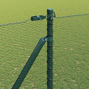 Εξαγωνική Φράχτη με Στύλο 10 x 1,5 m PVC-Επικαλυμμένο Ατσάλι