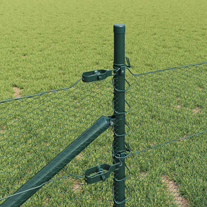 Εξαγωνική Φράχτη με Στύλο 25 x 0,4 m PVC-Επικαλυμμένο Ατσάλι