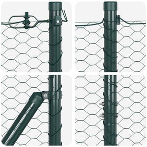 Εξαγωνική Φράχτη με Στύλο 25 x 1,4 μ PVC-Επικαλυμμένο Ατσάλι