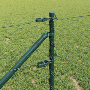 Εξαγωνική Φράχτη με Στύλο 50 x 0,8 m PVC-Επικαλυμμένο Ατσάλι