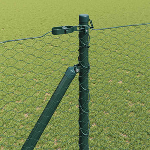 Εξαγωνική Φράχτη με Στύλο 50 x 1,6 m PVC-Επικαλυμμένο Ατσάλι
