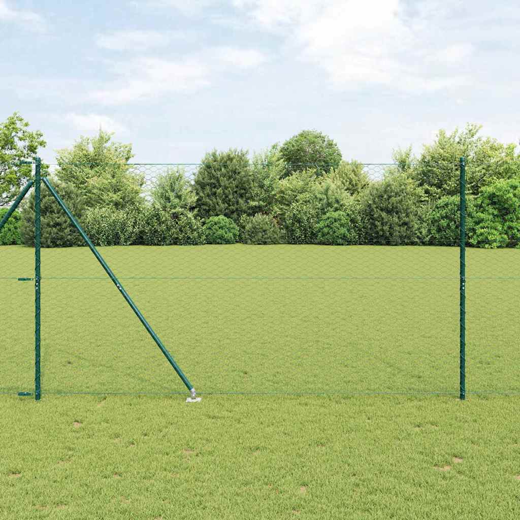 Εξαγωνική Φράχτη με Στύλο 50 x 1,6 m PVC-Επικαλυμμένο Ατσάλι