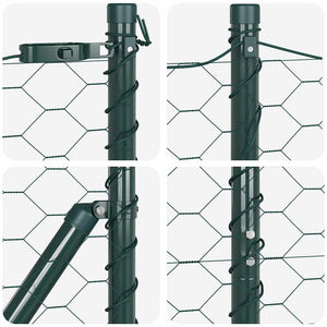 Εξαγωνική Φράχτη με Στύλο 100 x 1,4 μ PVC-Επικαλυμμένο Ατσάλι