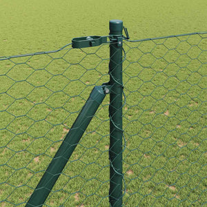 Εξαγωνική Φράχτη με Στύλο 100 x 1,5 μ PVC-Επικαλυμμένο Ατσάλι