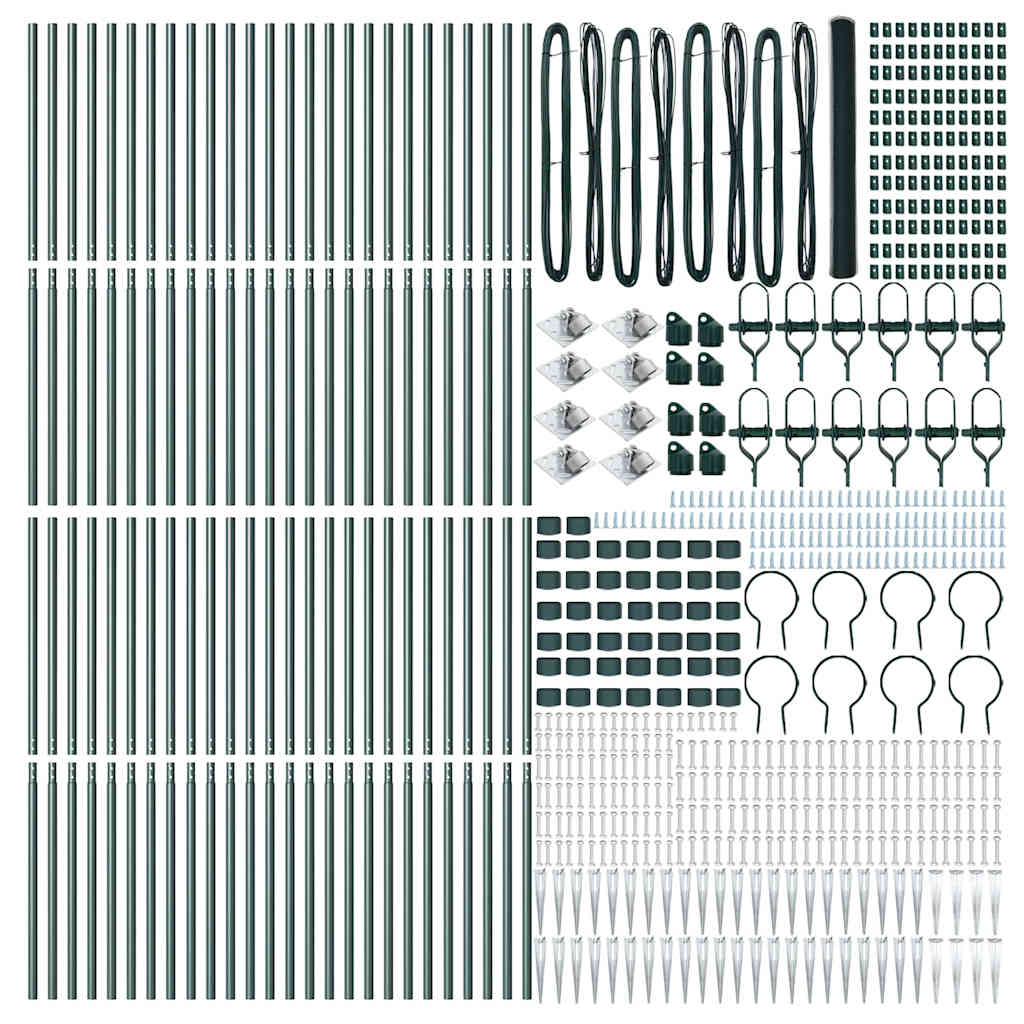 Εξαγωνική Φράχτη με Στύλο 100 x 1,6 μ PVC-Επικαλυμμένο Ατσάλι