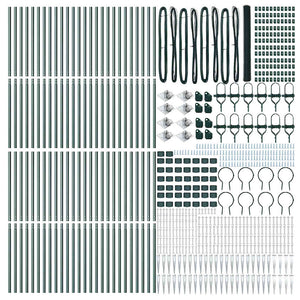 Εξαγωνική Φράχτη με Στύλο 100 x 1,6 μ PVC-Επικαλυμμένο Ατσάλι