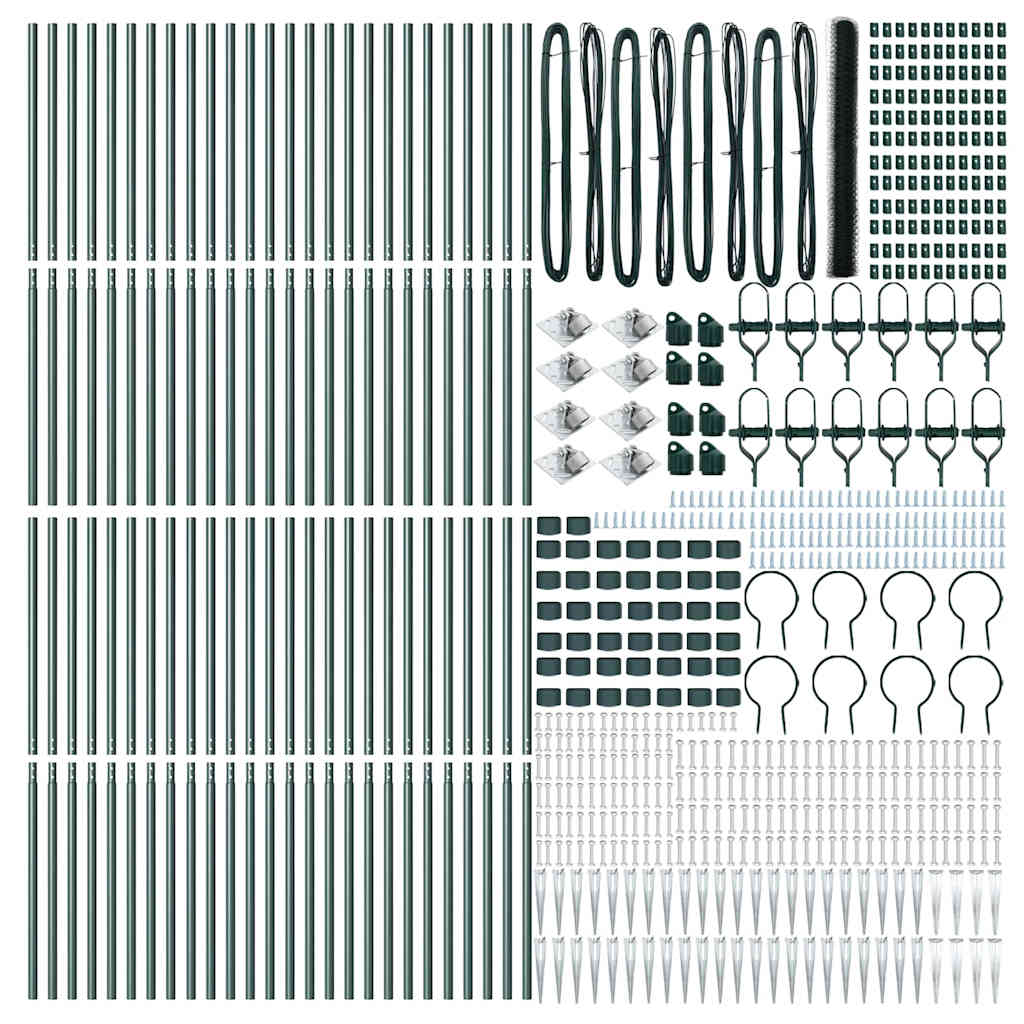 Εξαγωνική Φράχτη με Στύλο 100 x 1,6 μ PVC-Επικαλυμμένο Ατσάλι