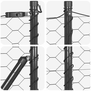Εξαγωνική Φράχτη με Στύλο 10 x 0,5 m PVC-Επικαλυμμένο Ατσάλι