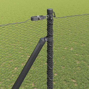 Εξαγωνική Φράχτη με Στύλο 10 x 1,6 m PVC-Επικαλυμμένο Ατσάλι