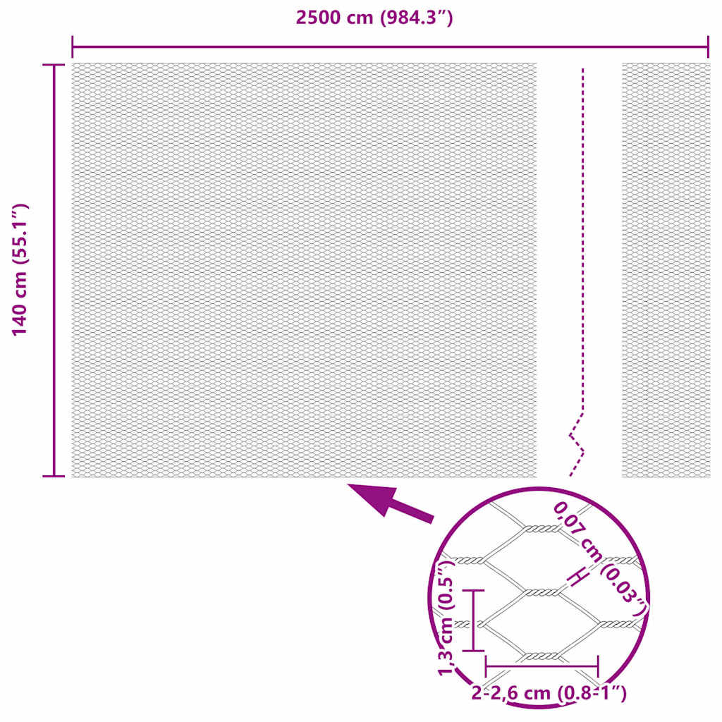 Στύλος Περιφράξεων Γκρι 25 x 1,4 μ (πλέγμα 13 mm)