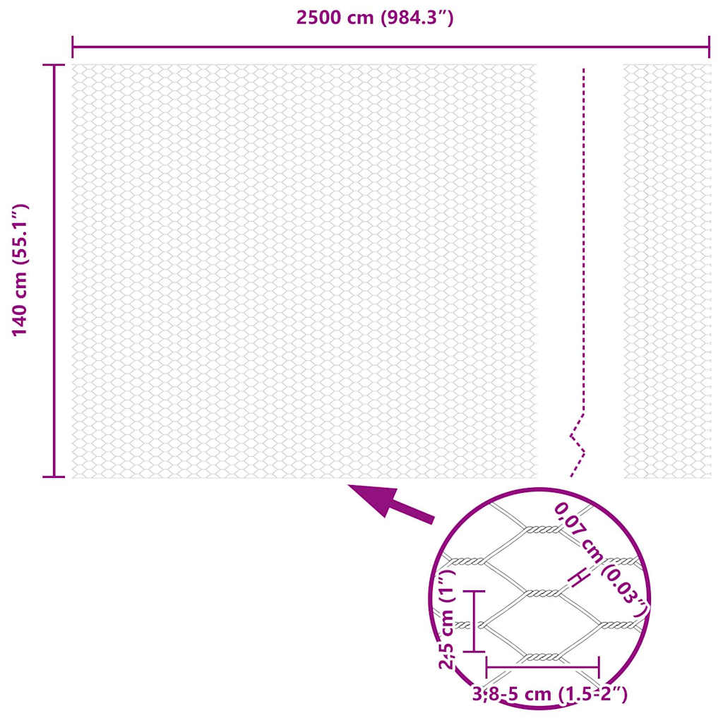Στύλος Περιφράξεων Γκρι 25 x 1,4 m (25 mm δίχτυ)