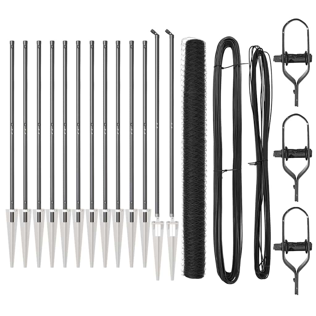 Στύλος Περιφράξεων Γκρι 25 x 1,5 μ (36 mm πλέγμα) Ατσάλι - Pakobazaar