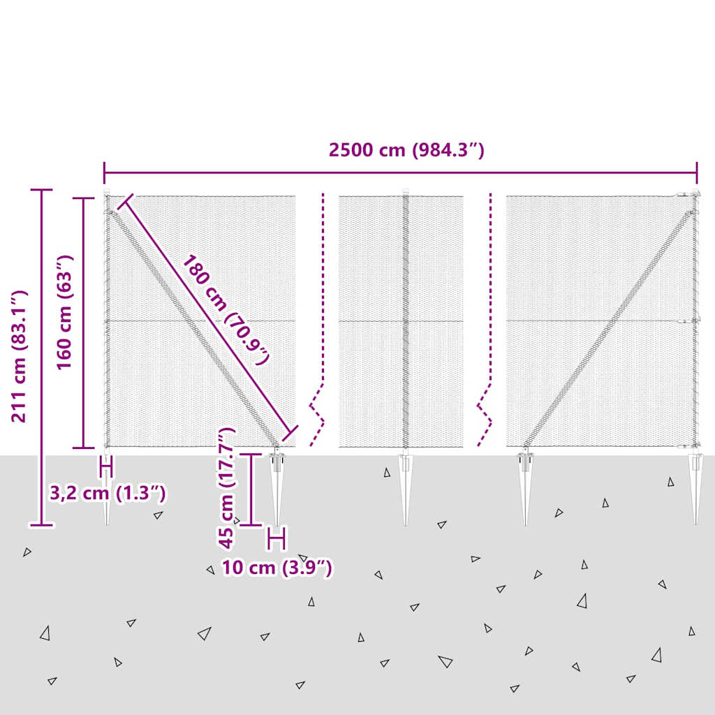 Συρματόπλεγμα με ακίδες 25 x 1,6 μ. (Π x Υ)