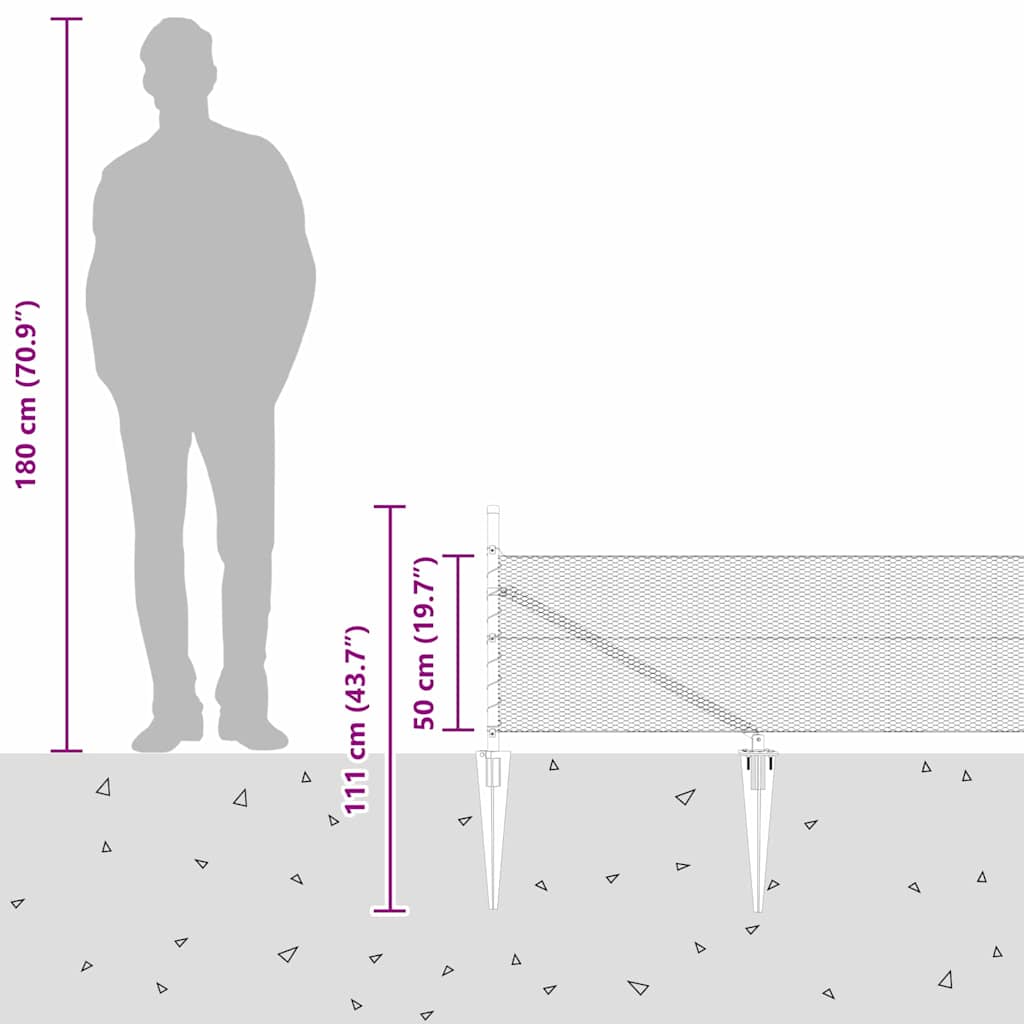 Στύλος Περιφράξεων Γκρι 50 x 0,5 μ (13 χιλ. πλέγμα)