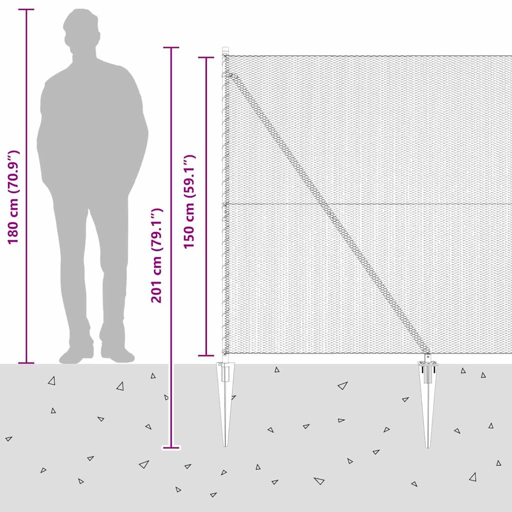 Στύλος Περιφράξεων Γκρι 50 x 1,5 μ. (13 mm δίχτυ)