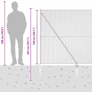 Εξαγωνική Φράχτη με Στύλο 50 x 1,5 m PVC-Επικαλυμμένο Ατσάλι