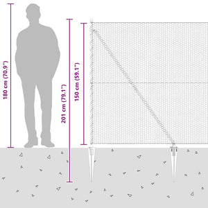 Εξαγωνική Φράχτη με Στύλο 50 x 1,5 m PVC-Επικαλυμμένο Ατσάλι