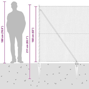 Εξαγωνική Φράχτη με Στύλο 50 x 1,6 m PVC-Επικαλυμμένο Ατσάλι