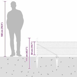 Εξαγωνική Φράχτη με Στύλο 100 x 0,5 μ PVC-Επικαλυμμένο Ατσάλι
