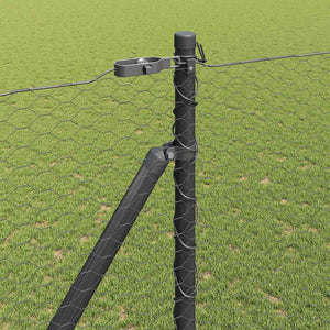 Εξαγωνική Φράχτη με Στύλο 100 x 1,6 μ PVC-Επικαλυμμένο Ατσάλι