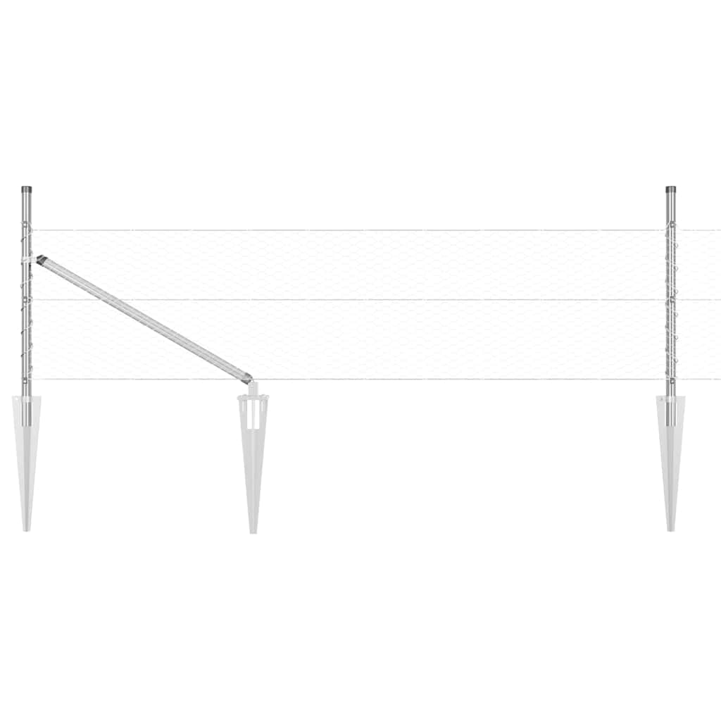 Στύλος Περιφράξεων Ασημί 10 x 0,4 m (25 mm πλέγμα) Ατσάλι