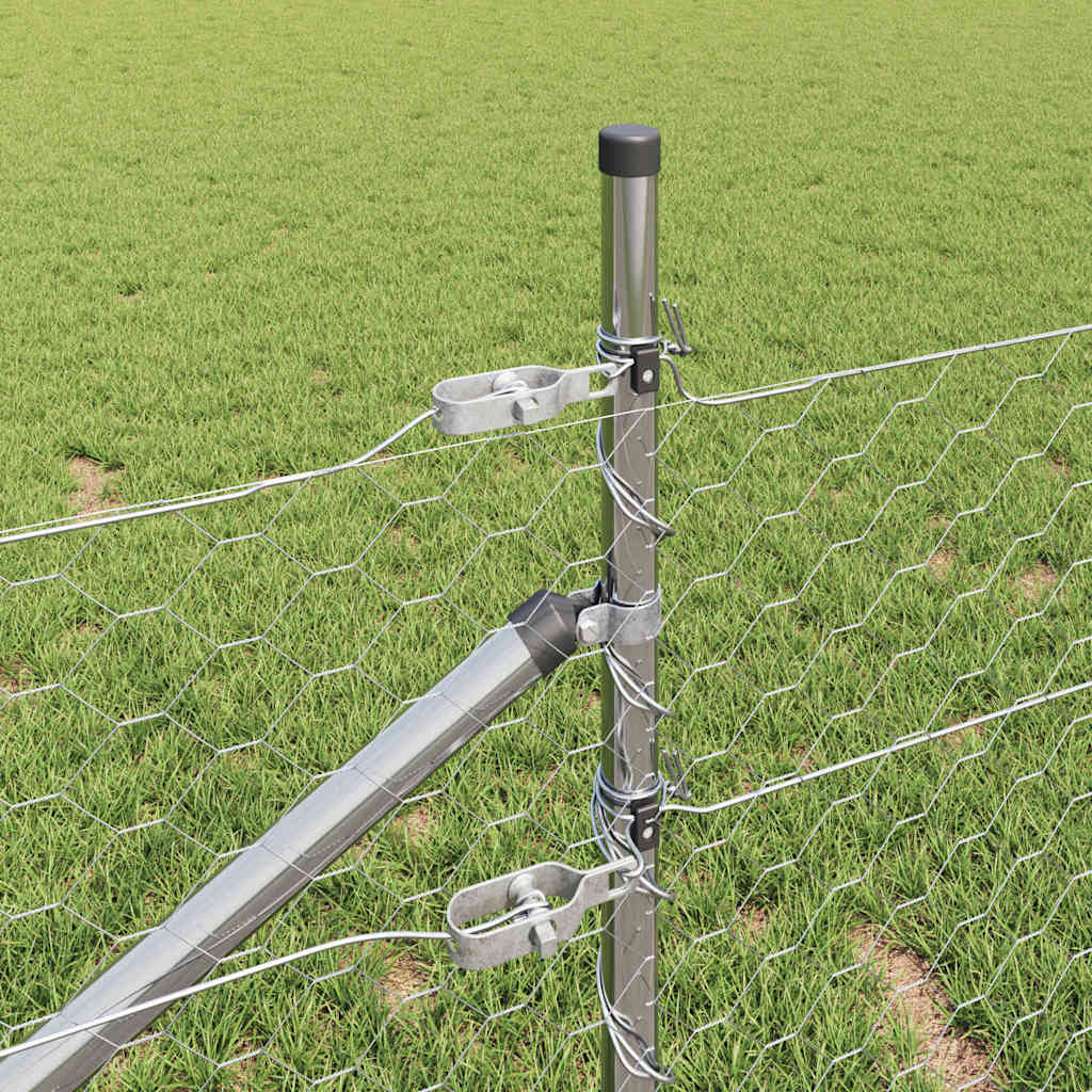 Στύλος Περιφράξεων Ασημί 10 x 0,4 m (50 mm πλέγμα) Ατσάλι