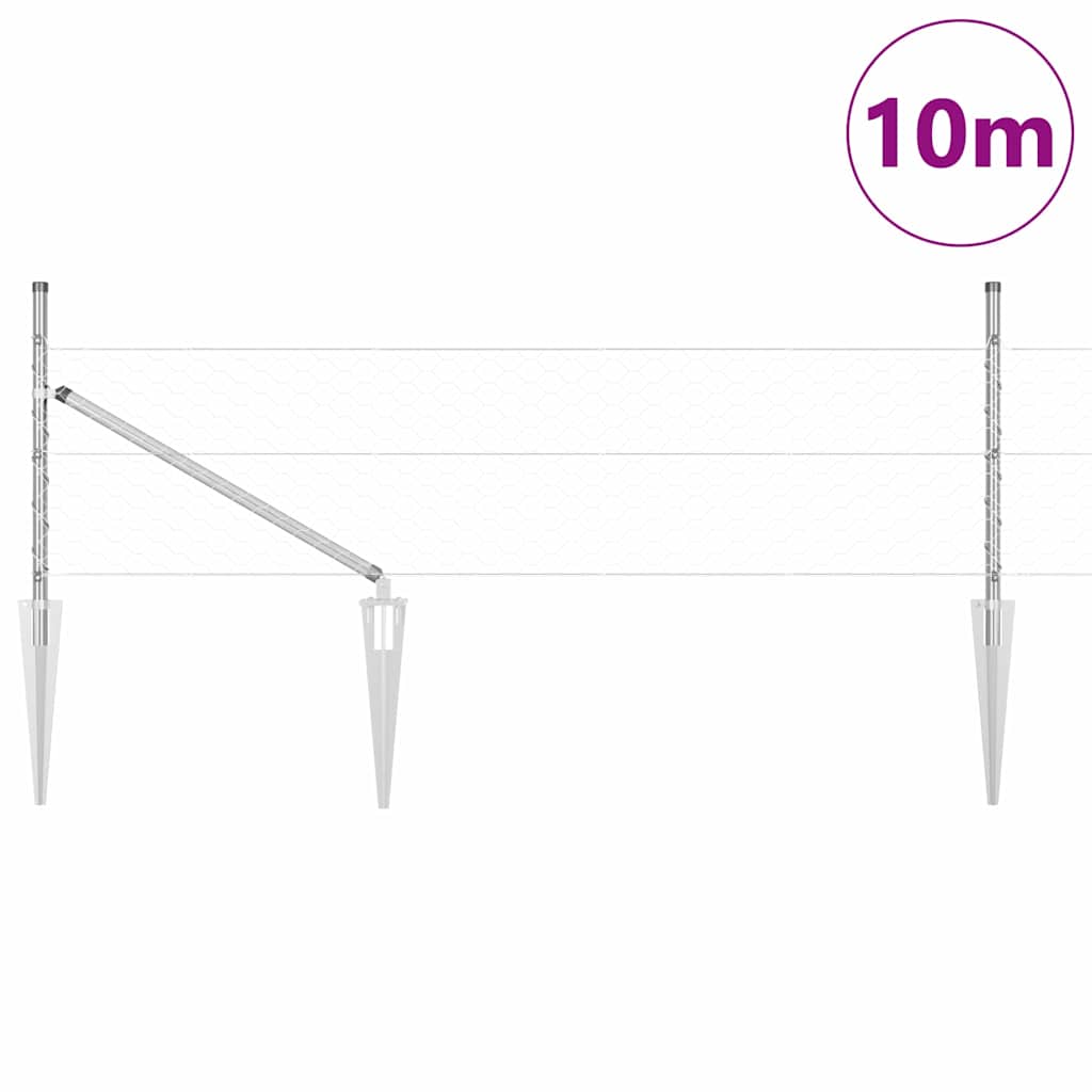 Στύλος Περιφράξεων Ασημί 10 x 0,5 μ (δίχτυ 50 mm) Ατσάλι