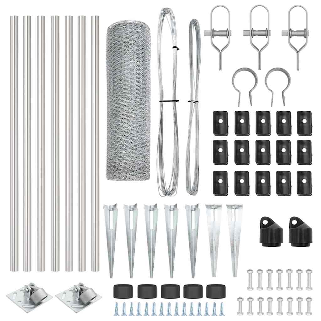 Στύλος Περιφράξεων Ασημί 10 x 1 μ (πλέγμα 13 mm) Ατσάλι